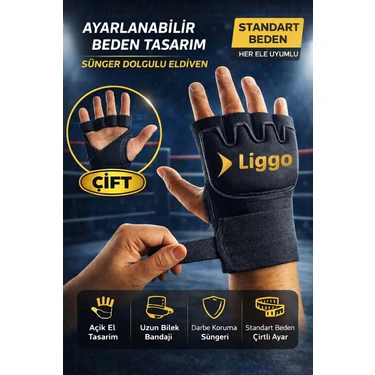 Liggo Ufc Mma Eldiveni Bilek Bandajlı Boks Eldiveni Torba Eldiveni Antrenman