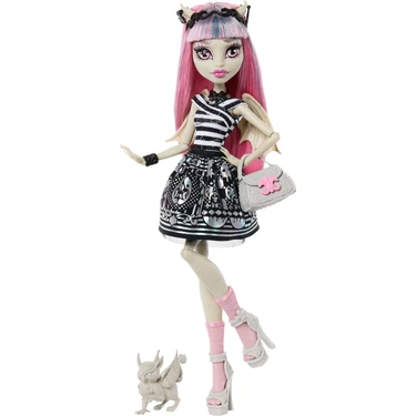Monster High Koleksiyon - Repro Rochelle JHK57 | Günlüğü, Bebek Standı ve Evcil Dostu ile Monster