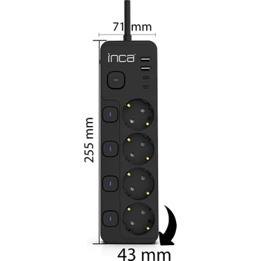 Inca IPW-48SY3 4 Port 2xusb+ 2xtype-C Akım Korumalı Bağımsız Fiyatı