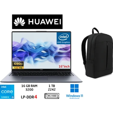 Huawei matebook D16 Intel Core I5 12450H 16GB 1tb SSD W11 Pro 16" Duddi