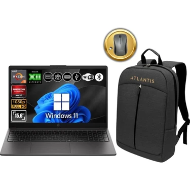Hp 255R G10 Amd Ryzen 5-7535U 16GB Ram 1tb SSD 15.6" W11PRO Notebook D30M3ET ATL75 Çanta&mouse