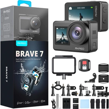 Akaso Brave 7 4K Aksiyon Kamera ve Aksesuar