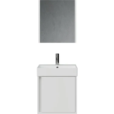 Creavit Vasa Kapaklı 50 cm Beyaz Lavabo Dolabı Ikili