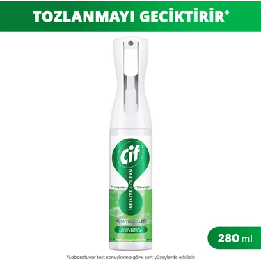 Cif Infinite Clean Doğal Probiyotikli Toz Tutmaz Sprey Tüm Yüzeyler İçin Misket Limonu ve Limon Otu