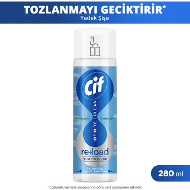 Cif Infinite Clean Doğal Probiyotikli Toz Tutmaz Yedek Şişe Tüm Yüzeyler İçin Lotus & Deniz Tuzu