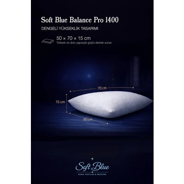 Softblue Balance Pro 1400 Sert ve Yüksek Ortopedik Yastık 50X70X15 cm | 1400 gr Iç