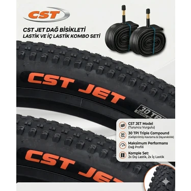 Heugers Cst Jet 27.5 x 2.10 Mtb Ön+Arka Iç ve Dış Lastik Seti – Kum,asfalt, Hareket ve Sert Zemin