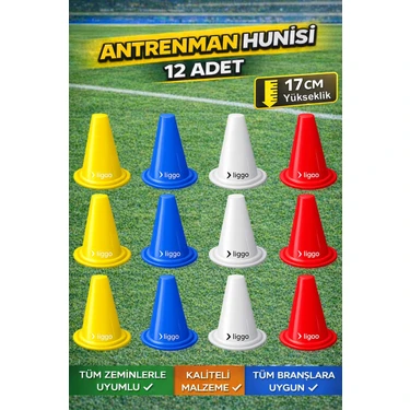 Liggo 12li Antrenman Hunisi 17 Cm 4 Renk Antrenman Eğitim