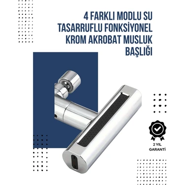 4 Modlu Musluk Başlığı | Şelale, Yağmur, Sprey, Köpük Akışı | Yüksek Basınç Performansı | Modern