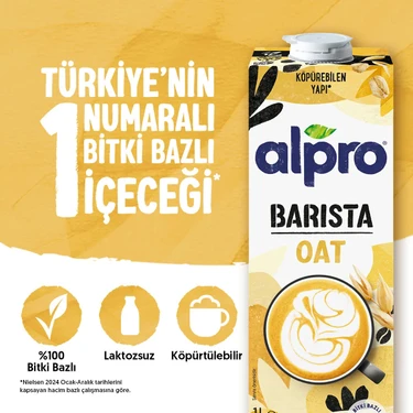Alpro Barista Yulaf Sütü 1 L Vegan Laktozsuz Bitkisel