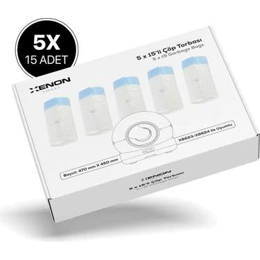 Xenon Smart Akıllı Kedi Tuvaleti 5'li Atık Torbası Cat Cleaner Çöp Poşeti 75 Adet (X8623 & X8624