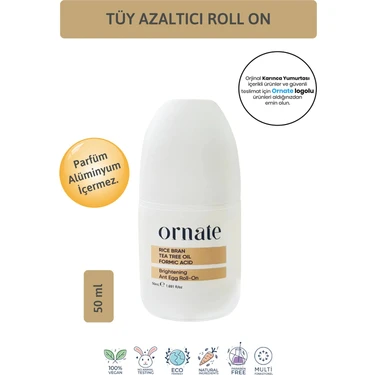 Ornate Tüy Azaltıcı Roll On 50 ml Koku ve Ter Karşıtı Alüminyum İçermeyen