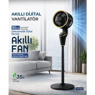 Mo Dou Akıllı Dijital Ayaklı Fan 90CM Uzaktan Kumandalı Sessiz 3 Hızlı Güçlü