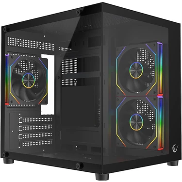 Rampage Lumıd M-Atx Temperli Camlı 3*12CM Argb Fan Siyah Oyuncu