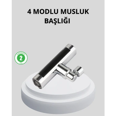 360° Dönebilen Musluk Başlığı 4 Fonksiyonlu Su Tasarruflu ve Dayanıklı -