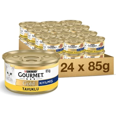 Gourmet Gold Kiyilmiş Tavuk Etli Yetişkin Kedi Konservesi 85 Gr