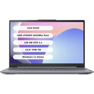 Lenovo Ideapad Slim 3 Intel Celeron N100 4GB 128GB Windows 11 Home 15.6" FHD Taşınabilir Bilgisayar
