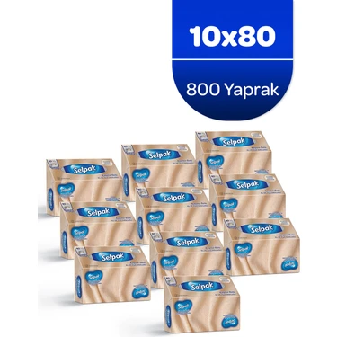 Selpak El ve Yüz Havlusu Kutulu Kaşmir Özlü 10*80