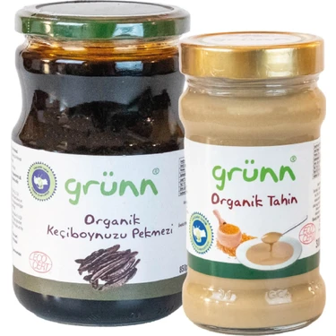 Grünn Organik Keçiboynuzu Pekmezi 850 gr + Grünn Organik Tahin 300