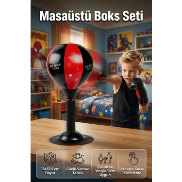 Saravita Masaüstü Vakumlu Boks Torbası- Vantuzlu Refleks Boks Topu Pompa