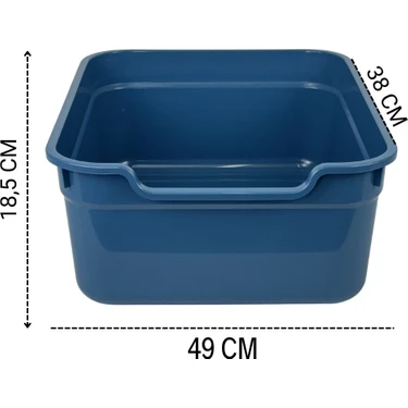 Sennedilersen  Kuba Kolay Girişli ve Ergonomik Açık Kedi Tuvaleti 49X38X18