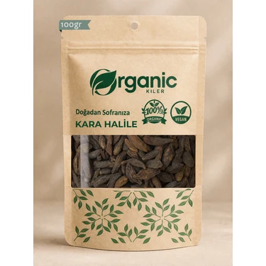 Organic Kiler Doğal Kara Halile 100 gr (Terminalia Chebula) – Kurutulmuş Bitki – Katkısız ve