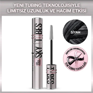 Maybelline New York Lash Sensational Sky Tubes Maskara - Limitsiz Uzunluk ve Hacim Etkisi Veren