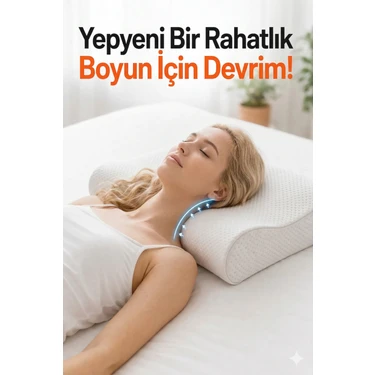 Ortopedik Visco Yastık Boyun Fıtığı Boyun Düzleşmesi Boyun Ağrısı Destekli Lüks Ortapedik