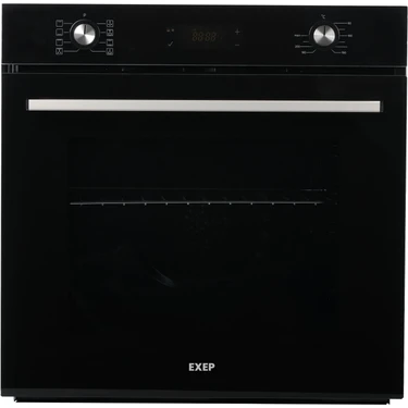 exep ef-260 siyah ankastre fırın(71 litre-turbo fan/soğutma fan-8 programlı-