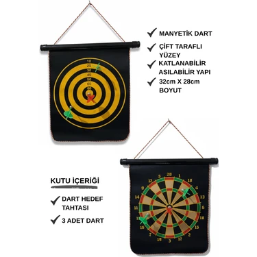 CaactuStore Çift Taraflı Manyetik Bez Dart Yüksek Kalite Mıknatıslı
