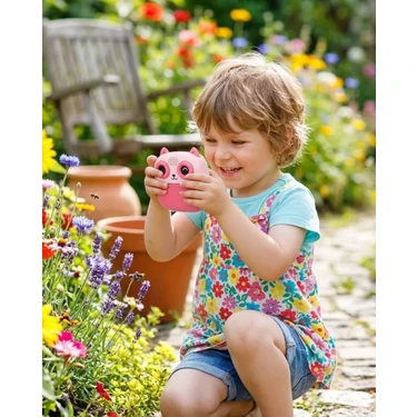 Zenvia Çocuklar Için Baskılı Mini Kamera 6 Kalem 5 Kağıt Rulosu Hediyeli Eğlenceli Fotoğraf