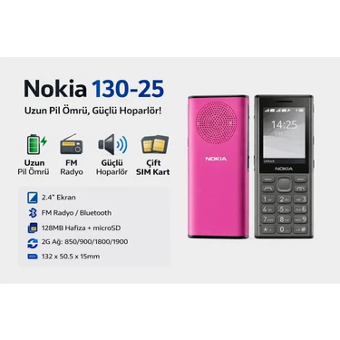 Nokia Büyük  Ekran Büyük Tuş  Yüksek Ses  Yaşlıya 