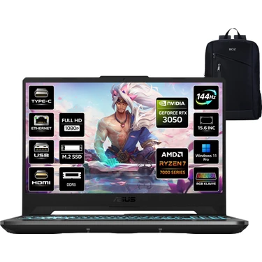 Asus Tuf Gaming A15 FA506NCG-HN286 Amd Ryzen 7 7445HS 32GB 1tb SSD RTX3050 Windows 11 Pro 15.6"