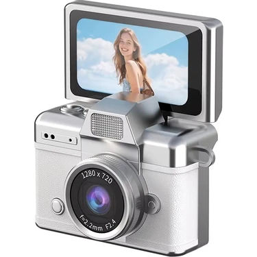 Azurtech Mini Dijital Kamera 720P Hd Flip Ekran Retro Ccd Çocuk Kamerası Taşınabilir