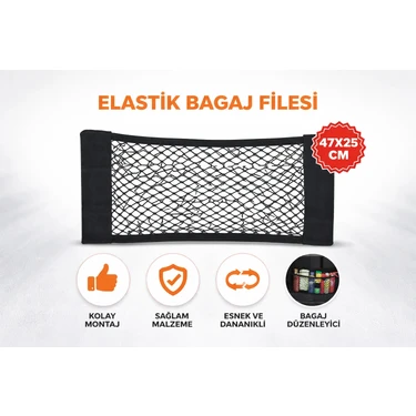 Bagaj Filesi Elastık Çırtlı 47X25CM Oto Aksesuar