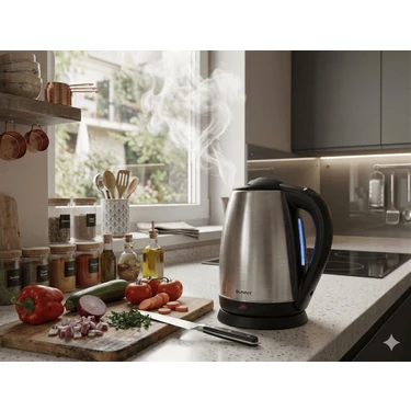 Sunny Flora SN5KTL40 LED Işıklı Çelik Kettle Su Isıtıcı 1.7 L Kapasite 1500W