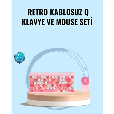 İlkyaz Fashion Bluetooth Klavye ve Mouse Kombinasyonu – USB Alıcılı, Kompakt, Uzun