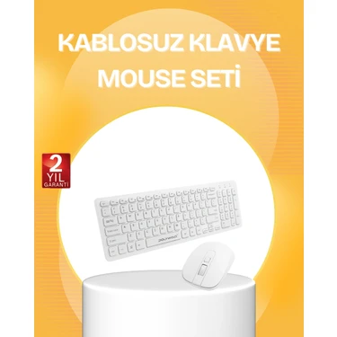 İlkyaz Fashion Kablosuz Klavye Mouse Takımı - Ergonomik, Sessiz ve Enerji