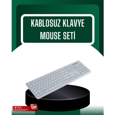 İlkyaz Fashion USB Alıcılı Kablosuz Klavye Mouse - Geniş Uyumluluk, Sessiz