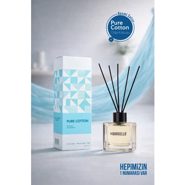 Bargello Dekoratif Oda Kokusu Pure Cotton Ferah Pamuk Çiçeği Aromalı 50 ml Şık Cam