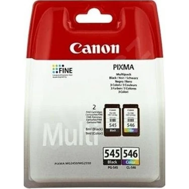 Canon PG-545BK + CL-546 Renkli Kartuş 2'li Paket Orijinal Standart Kapasite Uyumlu