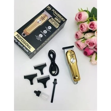 Powerdex PD-880 Profesyonel Altın Renk Ense Sakal Çizim Traş Makinası Kablosuz Kullanım