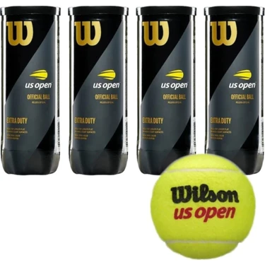 Wilson Us Open 4 Kutu Tenis Topu 12 Adet Extra Duty Sert Zemin İçin İdeal