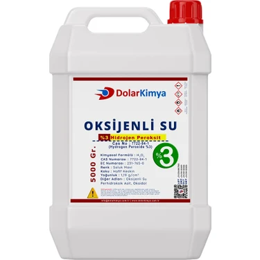 Dolar Kimya Hidrojen Peroksit | Oksijenli Su | %3 Saflık | 5