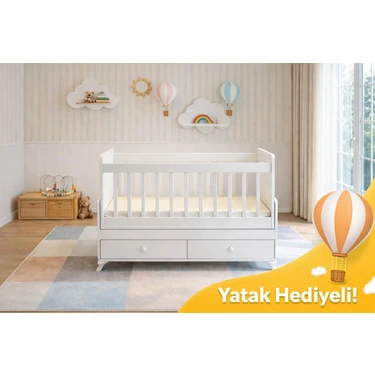 Banana Baby Koza Yatak Hediyeli Anneyanı Sallanır Sabitlenir Çekmeceli 60*120