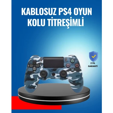 İlkyaz Fashion Bluetooth Kablosuz Ps4 Gamepad Çift Motorlu Siyah