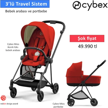 Cybex Mios Portbebe Hediyeli (Ikonik Bebek Arabası)