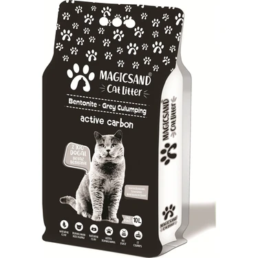 Magicsand Active Carbon İnce Taneli Kedi Kumu 10 Lt Koku Önleyici ve Topaklaşan