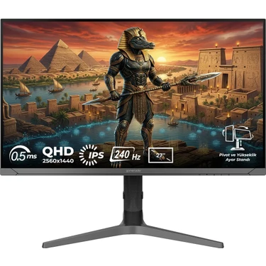 Gameraider Sobek GR27Q24I 27 Inç 240Hz 0.5ms 2k Qhd Adaptive Sync IPS Pivot Gaming