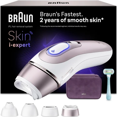 Braun Ipl Skin I·expert, Evde Lazerle Tüy Alma, App Ile, Çanta, Gillette Venus, 4 Başlık,